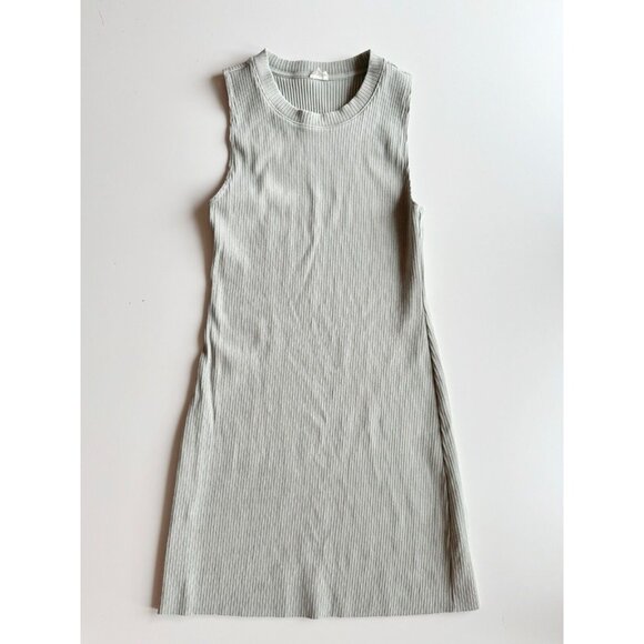 Aritzia WILFRED FREE Dunes GD Green Ribbed Jersey Bodycon Mini Dress, Size S - Picture 5 of 15